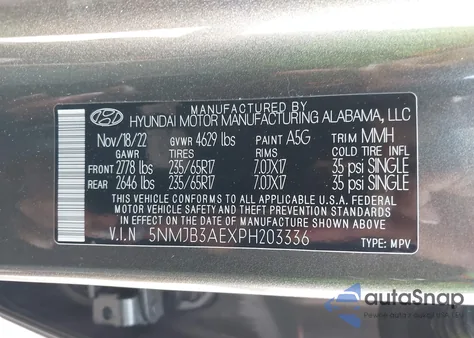 2023 Hyundai Tucson Sel from USA, damaged, VIN 5NMJB3AEXPH203336